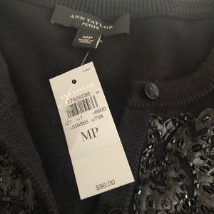 Ann Taylor beaded black cardigan